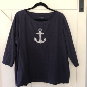 Talbot navy top size 2X